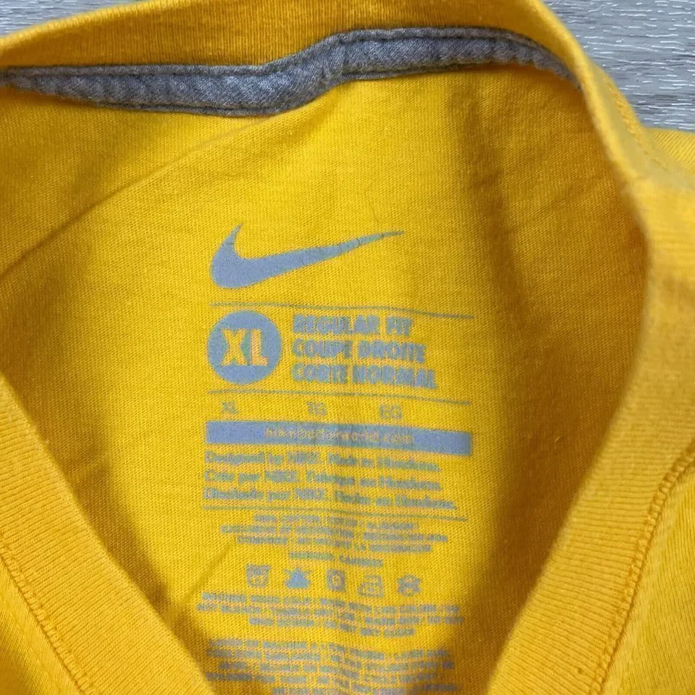 Nike Shirt Mens Extra Large Yellow Basketball Hoops Dunk It